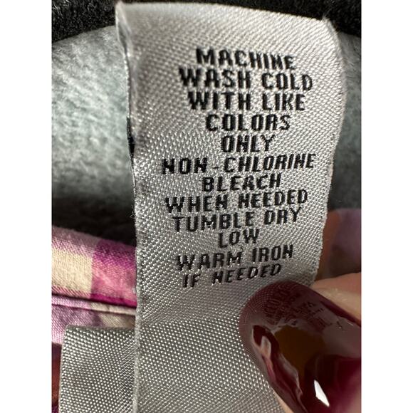 Catherines Top Womens 3X Purple Plaid Button Down Roll Sleeve Tunic Cottagecore - Picture 9 of 13